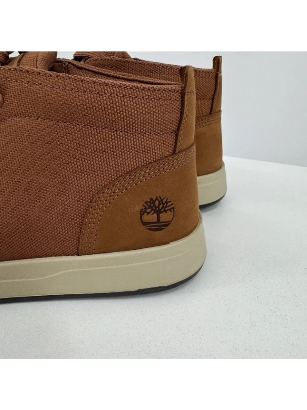 Timberland Men's Tree Davis Square Mid Top Lace-Up Sneakers in Saddle size 9.5